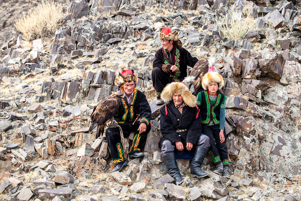 Kazakh Eagle hunters in western Mongolia