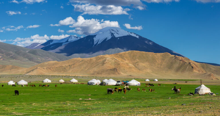 Tsambagarav mountain in western Mongolia