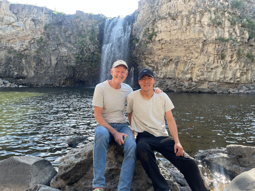 Ulaantsutgalan waterfall in Mongolia